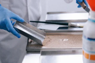 Lyophilized preparation being weighed